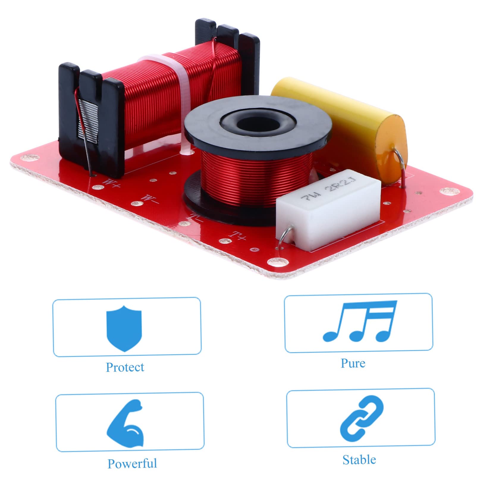 Uonlytech 2pièces Filtre De Crossover Audio pour Haut-parleurs Diviseur De Fréquence Treble Bass pour Système Audio Automobile Accessoire pour Amélioration Qualité Sonore