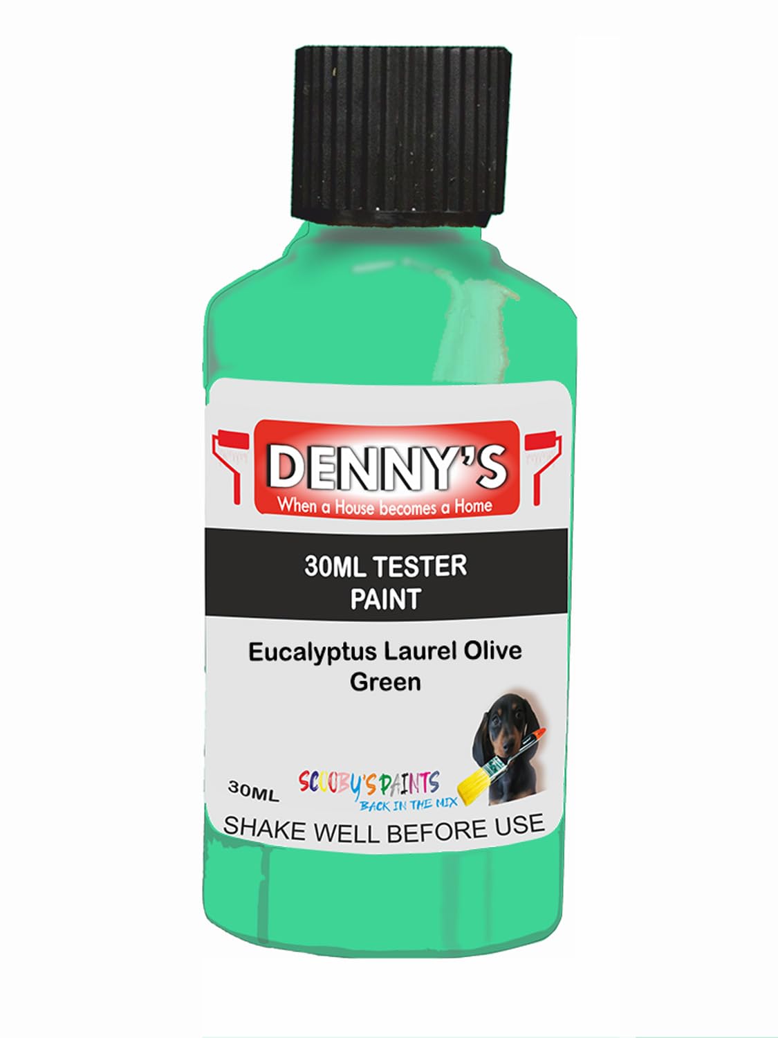 SCOOBYS PAINTS BACK IN THE MIX Chalk Emulsion Matt Paint, Water-Based, No Primer Required, For Walls and Furniture Light Green, (Eucalyptus Laurel Olive Green, 30ml Colour Tester)