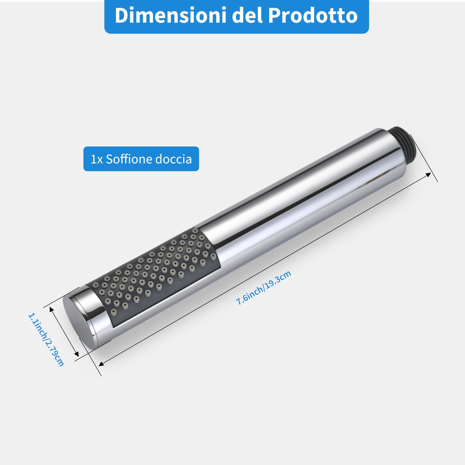 DETBOM Soffione Doccia Acciaio Inossidabile Alta Pressione Anticalcare Cromo 20cm