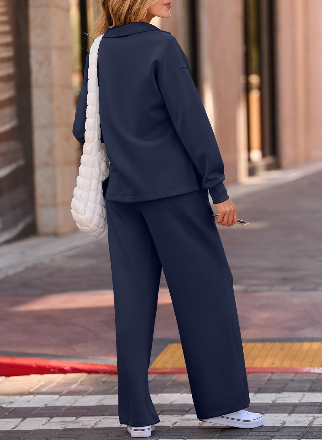 EVALESS Two Piece Sets for Women Lounge Sets Casual V Neck Sweatshirt and Wide Leg Sweatpants Matching Sets Women Clothing - Image 5