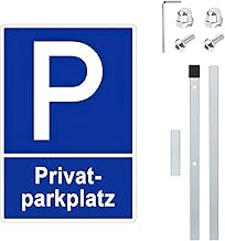 Private Parking Sign with Posts with 90 cm High Pole, Parking Prohibited Sign, Parking Sign, Parking Sign - Easy Assembly, Visible and Weatherproof