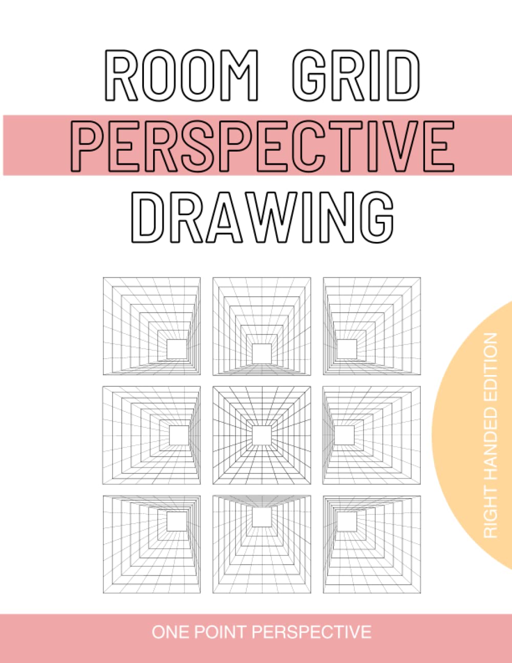 Room Grid Perspective Drawing: one point perspective room grid drawing practice workbook for artists and students