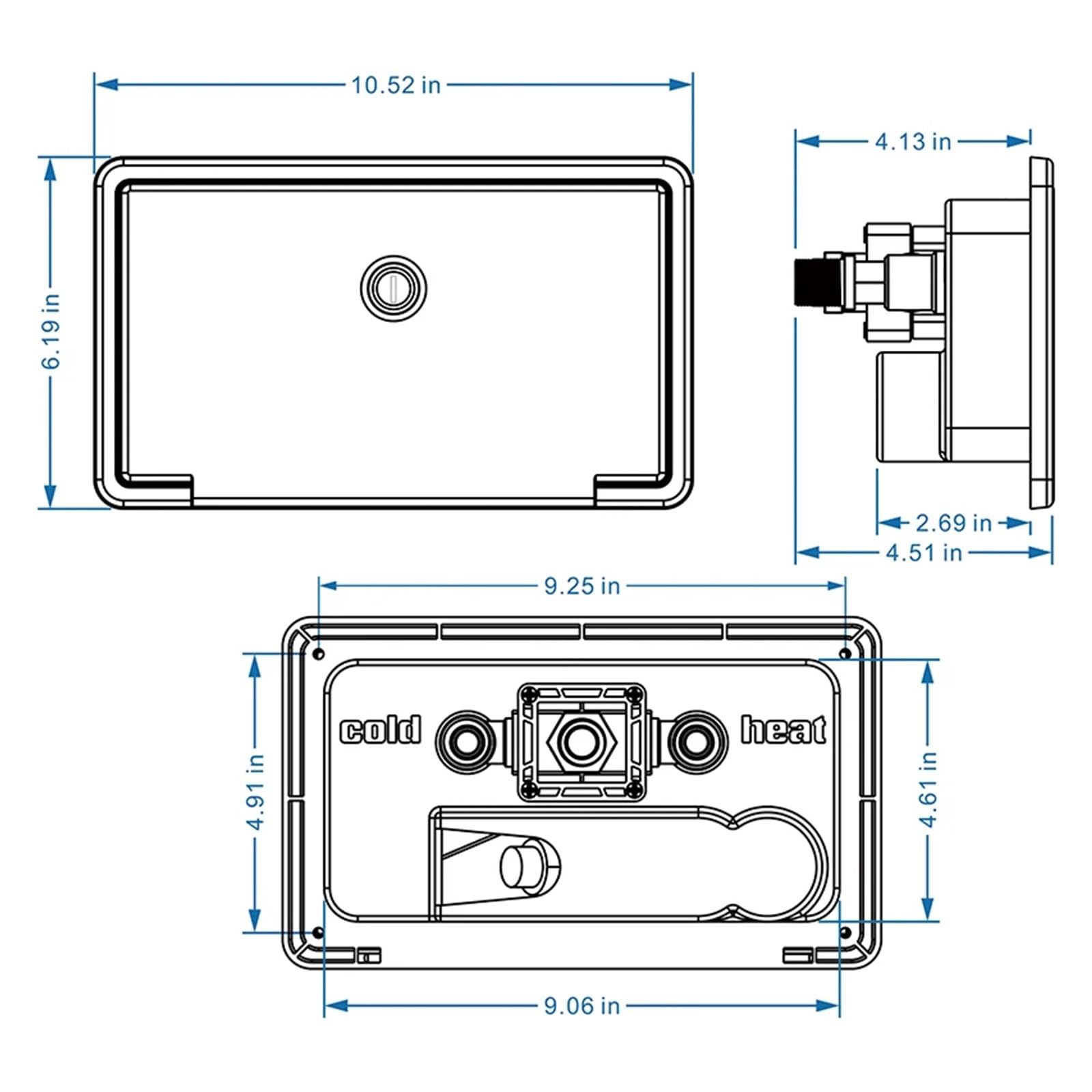 Kit Box Doccia Esterno Nero con Serratura Anti-Perdita, Tubo Flessibile in Metallo da 1,5 m, ugello for Il Risparmio idrico for Accessori da Camper per modifiche Interne ed Esterne