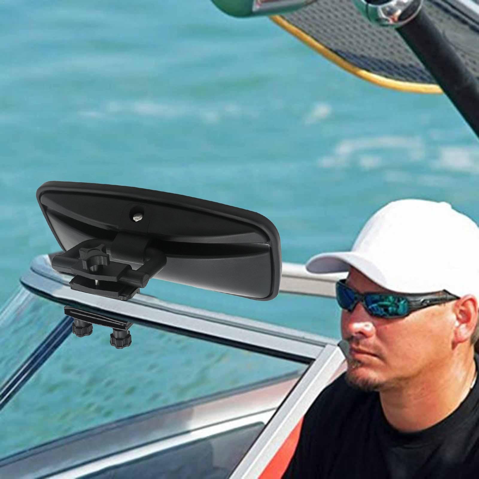 Specchietto retrovisore per barche, universa-l, specchio retrovisore per sport acquatici, specchio convesso, specchio per surf, grande vista posteriore per sci d'acqua, specchio per barche a motore,