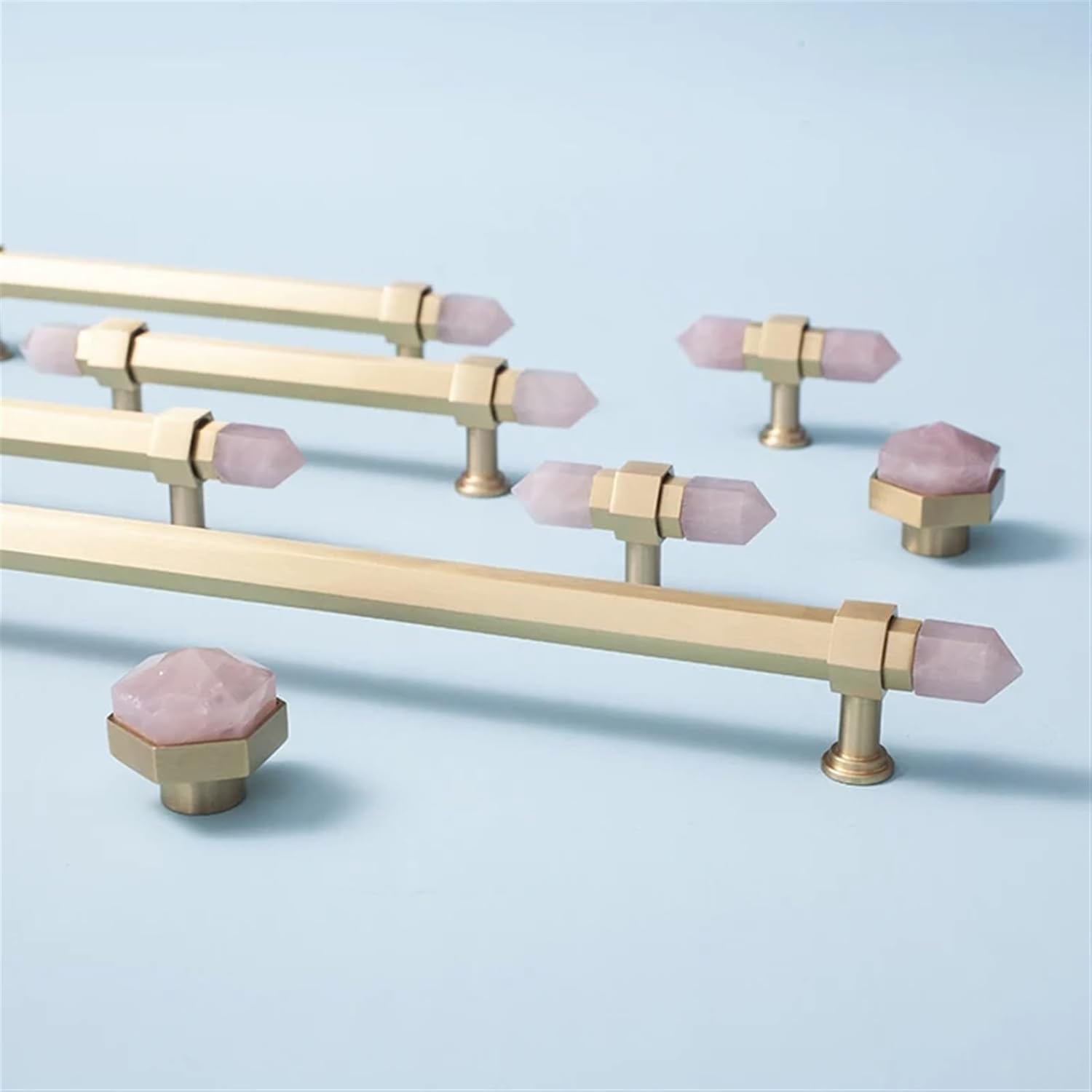 Crystal Cabinet Pulls Solid Brass Knobs T Bar Handles Drawer Pulls Kitchen Cabinet Knobs and Handles Luxury Furniture Hardware 1Pcs (Color : White T bar)