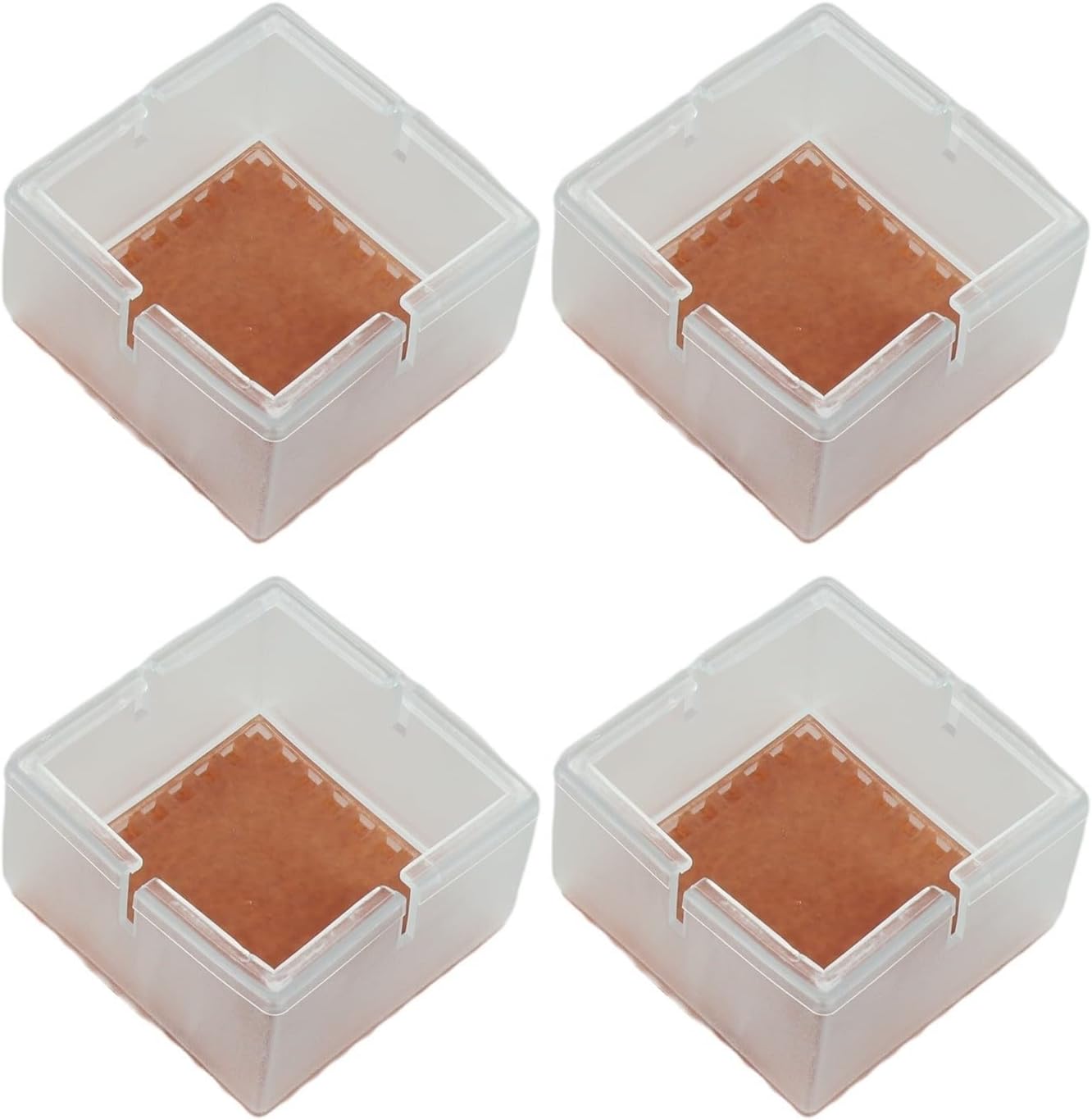 Silicone Chair Leg Square, Clear Table Leg Covers for Furniture Feet Protectors Non Slip, Anti Scratch Pads for Hardwood Floors, Noise Reduction Floor(49-55mm)