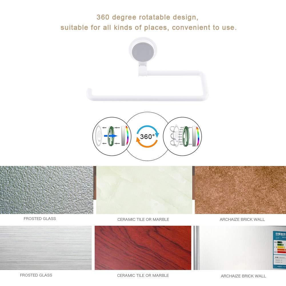 Paper Towel Holder Wall Mount, Paper Towel Holder for Kitchen with Punch Free Paste Type Suitable for Bathroom or Kitchen Wall