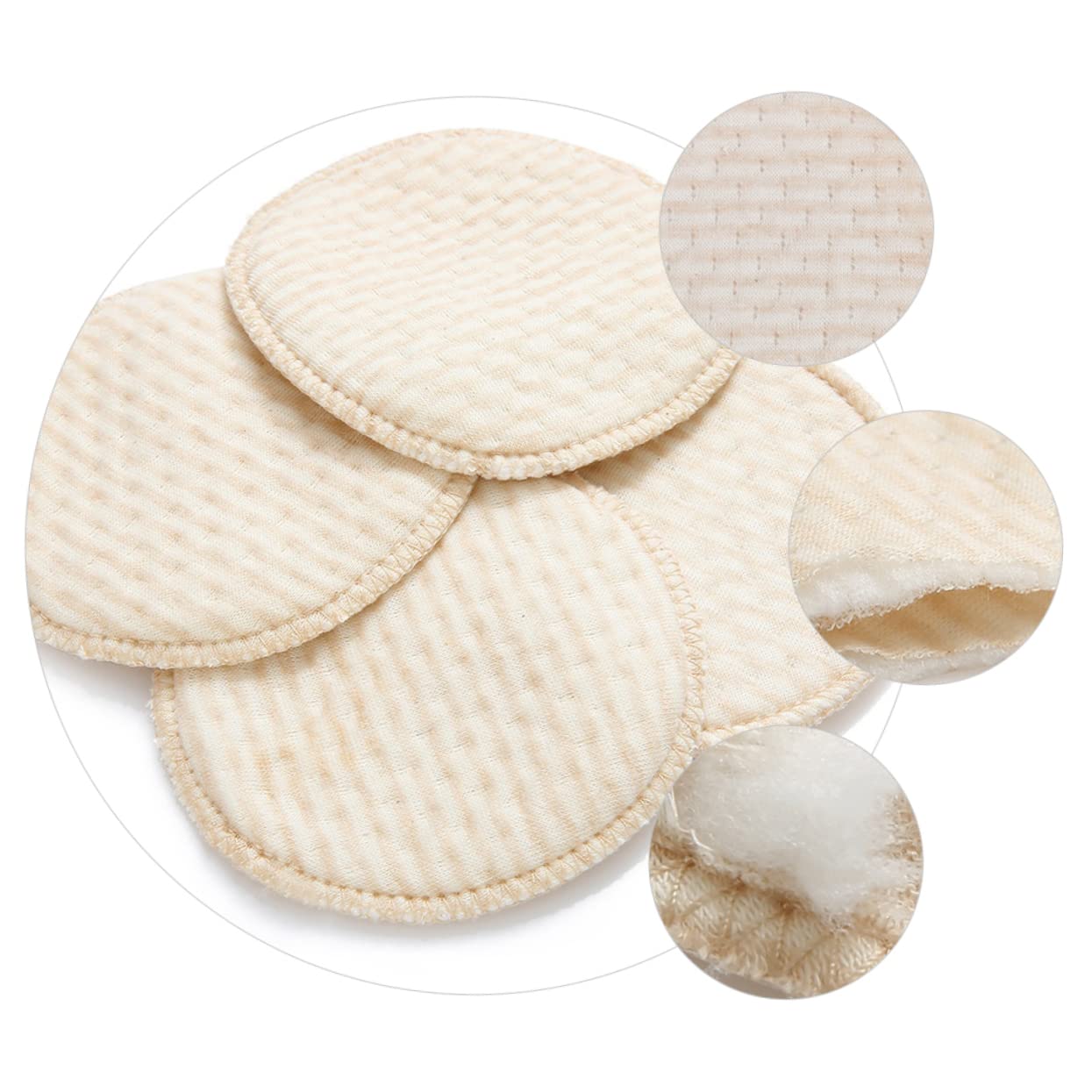VICASKY 12pezzi Coppette Assorbilatte Lavabili Cotone Naturale Assorbenti e Traspiranti Per Mamme Allattamento Design Antiscivolo e Riutilizzabili