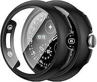 Vista 9 de JZK Paquete de 2 fundas protectoras de pantalla para Google Pixel Watch 2 (2023) / Pixel Watch, carcasa protectora general resistente a los arañazos