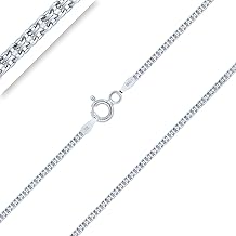 Planetys - Bismarck Diamond Link Chain 1.8 mm Rhodium-Plated 925/1000 Silver, 40-45-50-55-60-65-70 cm