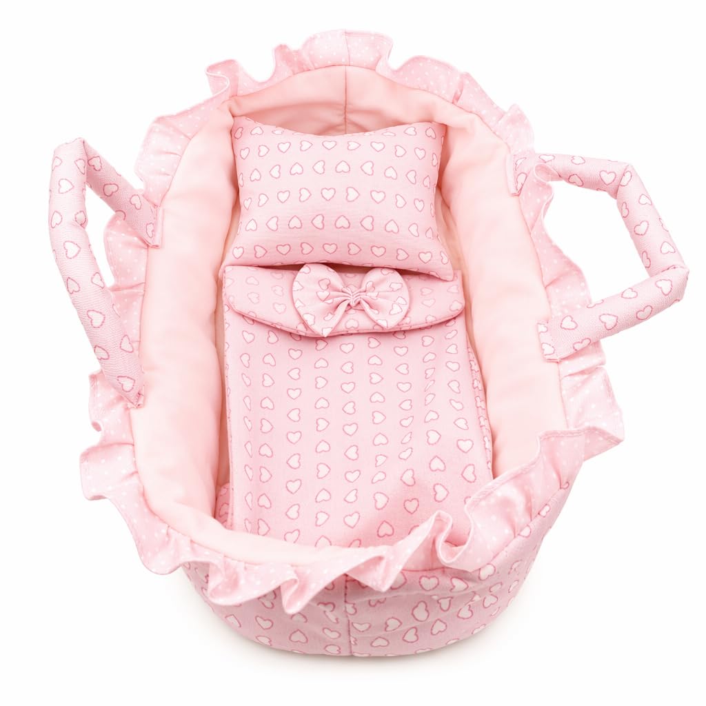 Doll Carrier, Portable Doll Bed And Cradle, 35 Cm Pink Design