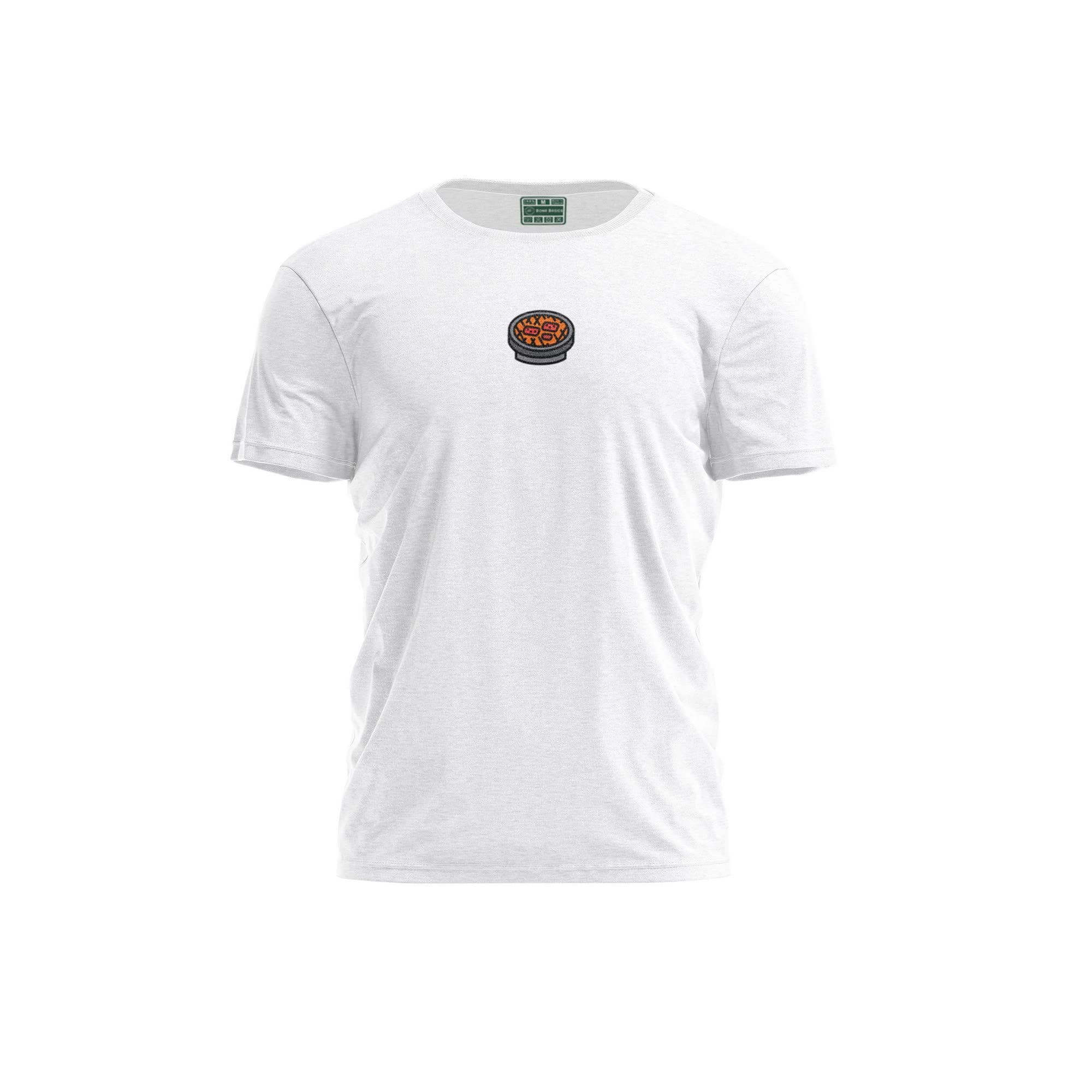 Bona Basics, Digitally Printed, Men's Basic T-Shirt,%100 Cotton, White, Casual, Men's Tops, Size: M