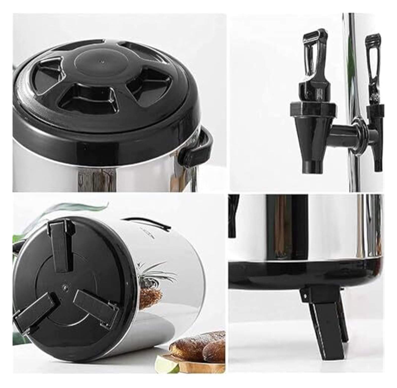 Urna per caffè isolata in acciaio inox, erogatore di acqua calda con rubinetto, ideale per uffici, eventi e uso commerciale, perfetta per caffè, tè e bevande, diverse capacità disponibili