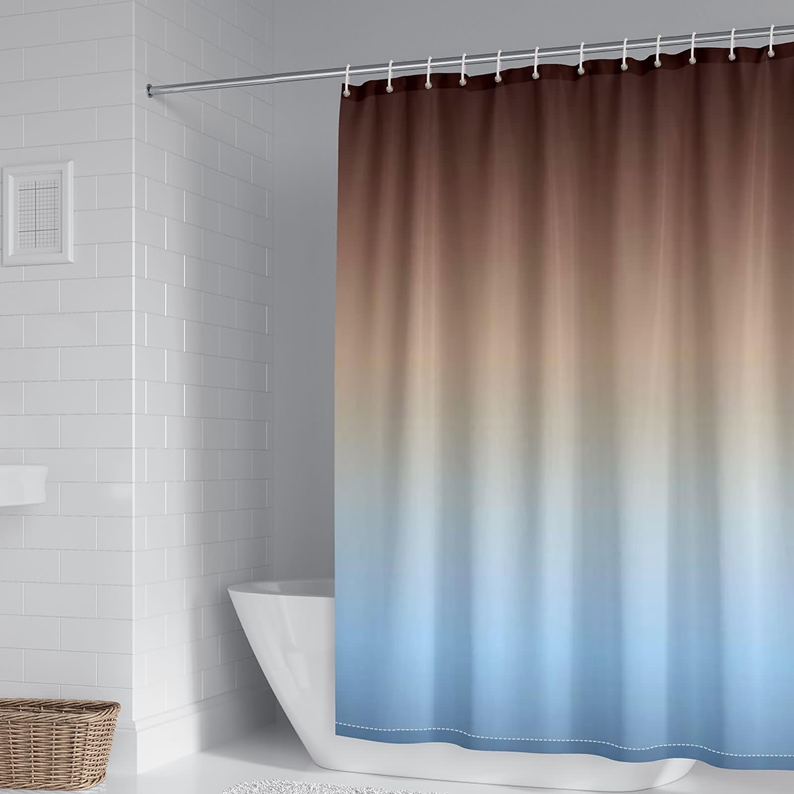 Rideau de douche polyester de qualité supérieure bicolore avec anneaux