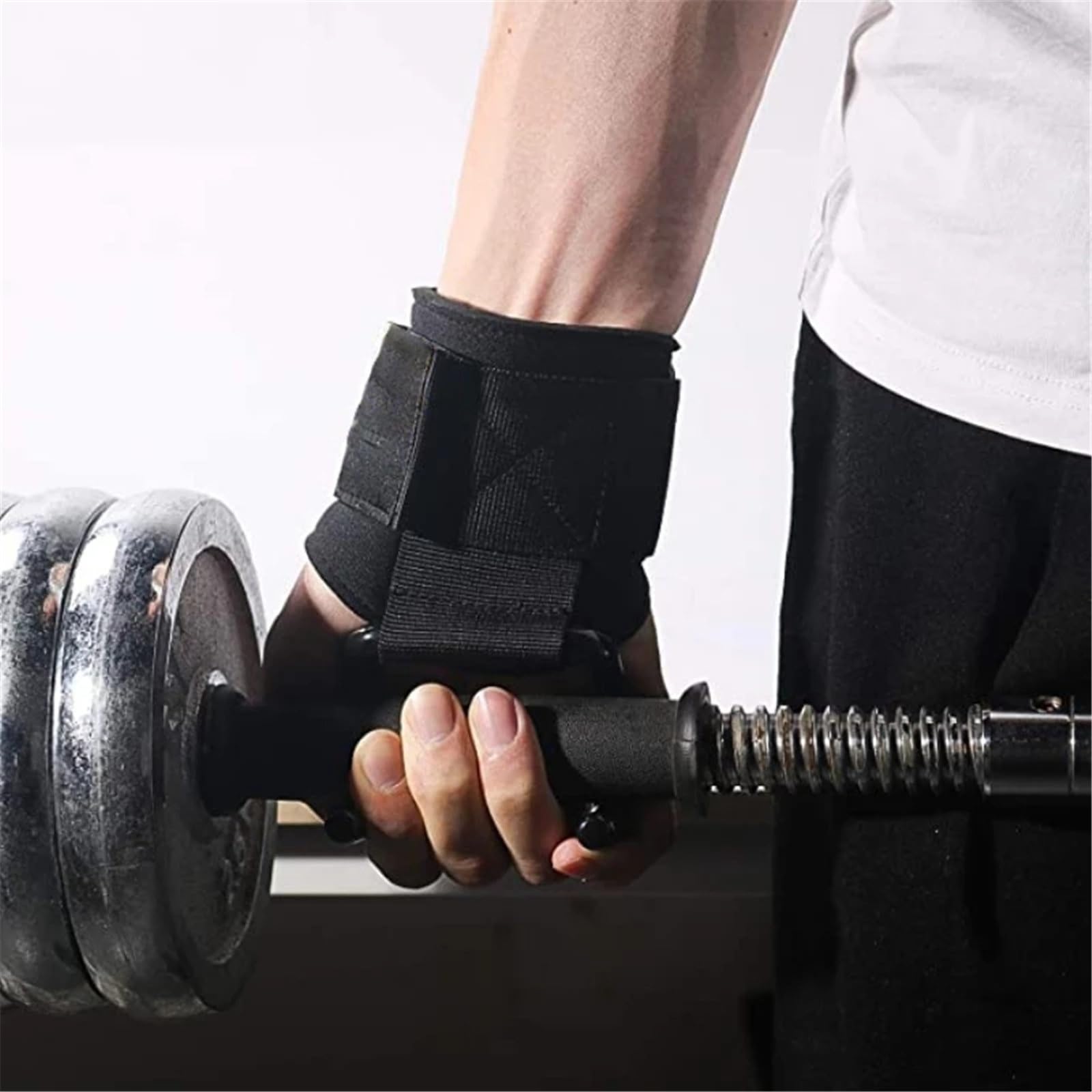 Ganci per Sollevamento Pesi Ganci multifunzione for sollevamento pesi con fasce for il polso Cinghie da polso for manubrio da palestra Ganci for sollevamento pesi Pull-up Guanti for sollevamento pesi