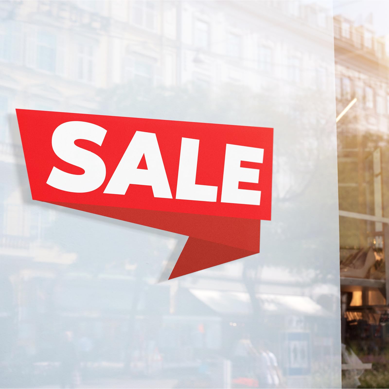 Primus Print 10 x Fensteraufkleber Aufkleber Schriftzug - für Ihren Store, Büro, Laden, Lager, Geschäft, Einzelhandel - Ausverkauf Neueröffnung Sale Umzug (Sale, 10er Set)