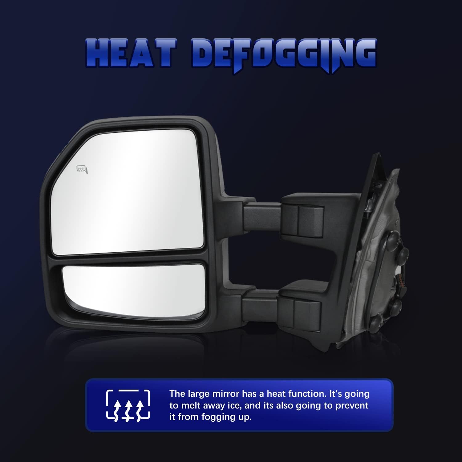 PZ Towing Mirrors Left & Right Pair For 99-07 F250 F350 F450 F550 Super Duty 01-05 Excursion With Power Heated, Smoke Signal Light, Auxiliary Lamp, Convex Lens, Driver Passenger Replacement