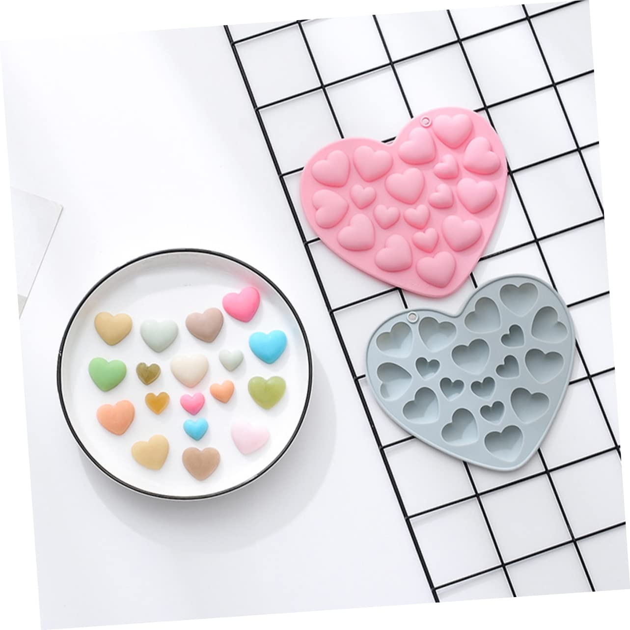 IMIKEYA 4 set di stampi antiaderenti per cuocere strumenti per mousse decorazione di biscotti cubetti di ghiaccio dolci cioccolatini decorazione di dolci decorazioni da 2 pezzi x 4