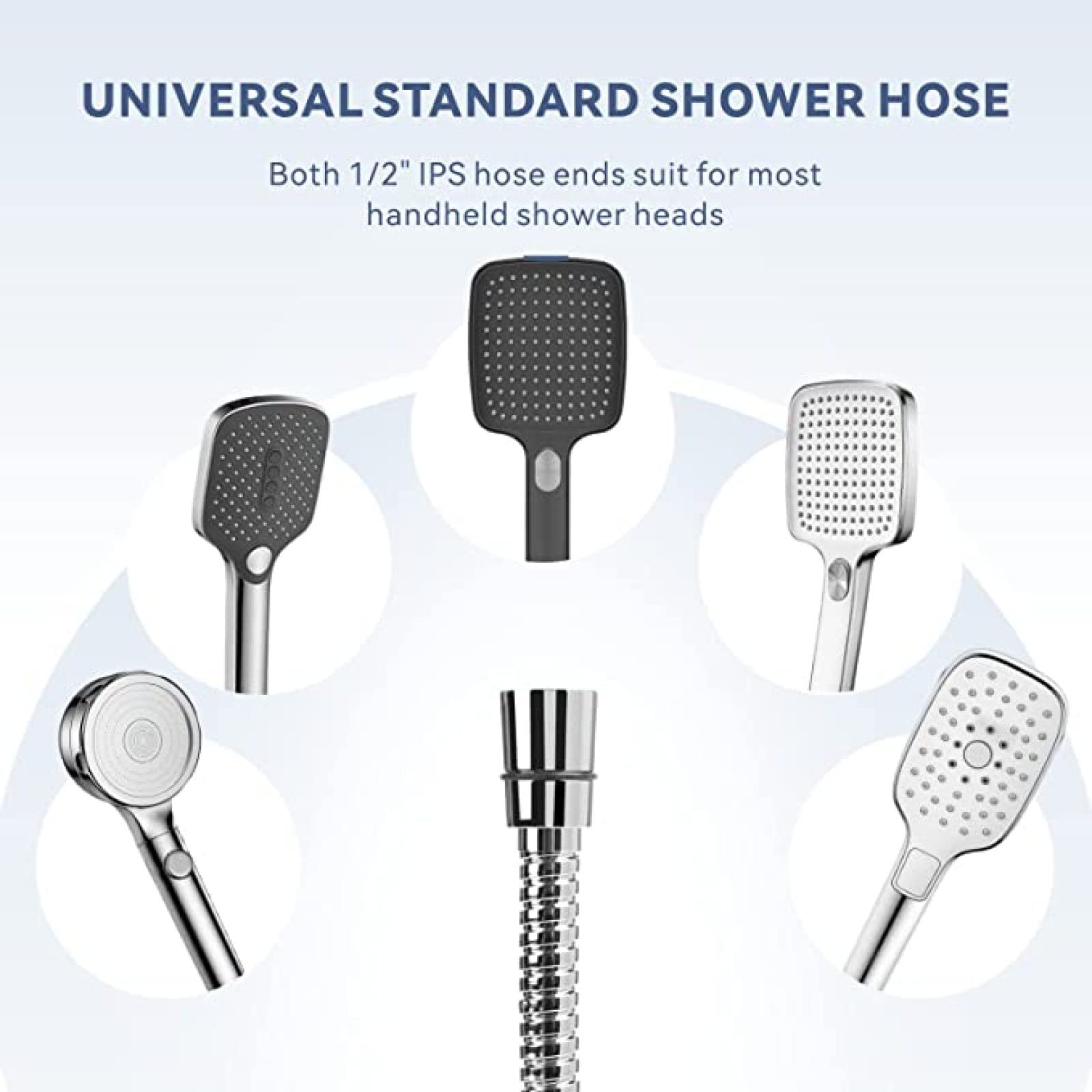 Manguera de ducha de acero inoxidable multicolor de 1,2 m (plata 2 m) – Ajuste universal flexible para todos los cabezales de ducha, fácil instalación, material de alta calidad