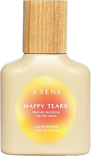 5 SENS Happy Tears Eau de Parfum (30 mL) - Clean, Long-Lasting Fine Fragrance - Warm Floral with Orange Blossom, Arabian Jasmine, White Peach, Creamy Musk & Mandarin - Vegan, Cruelty-Free