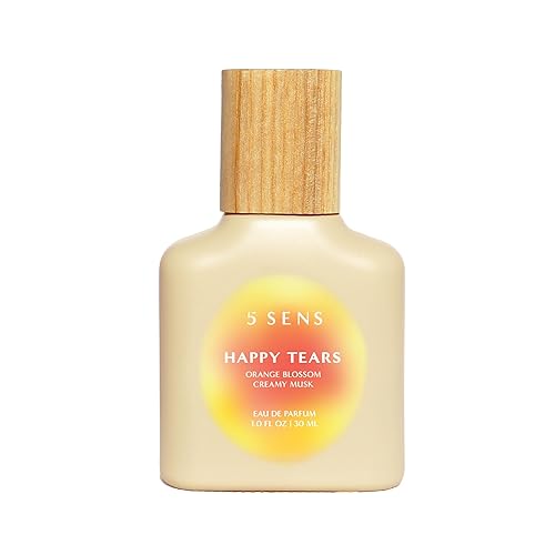5 SENS Happy Tears Eau de Parfum  Perfume de tamaño completo para mujeres y hombres  Fragancia  Floral cálido y brillante con azahar, jazmín árabe,