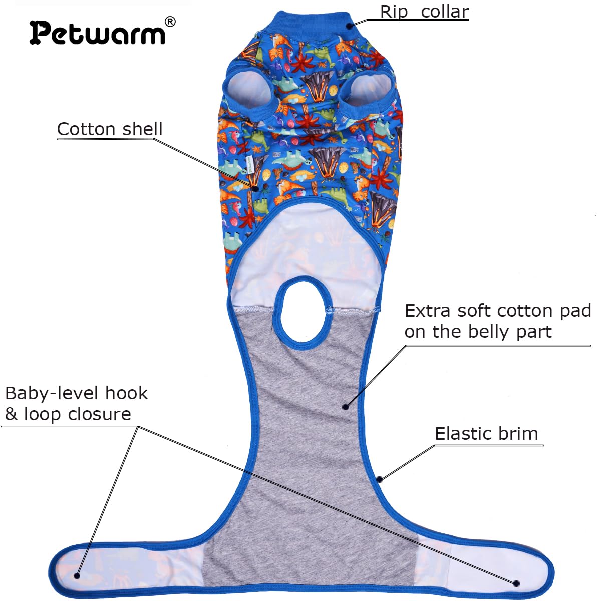 PetWarm Dog Protective Suit, Surgery Suit for Dogs Onesie for Dogs Anti-Licking Dog Surgical Recovery Pajamas - Image 3