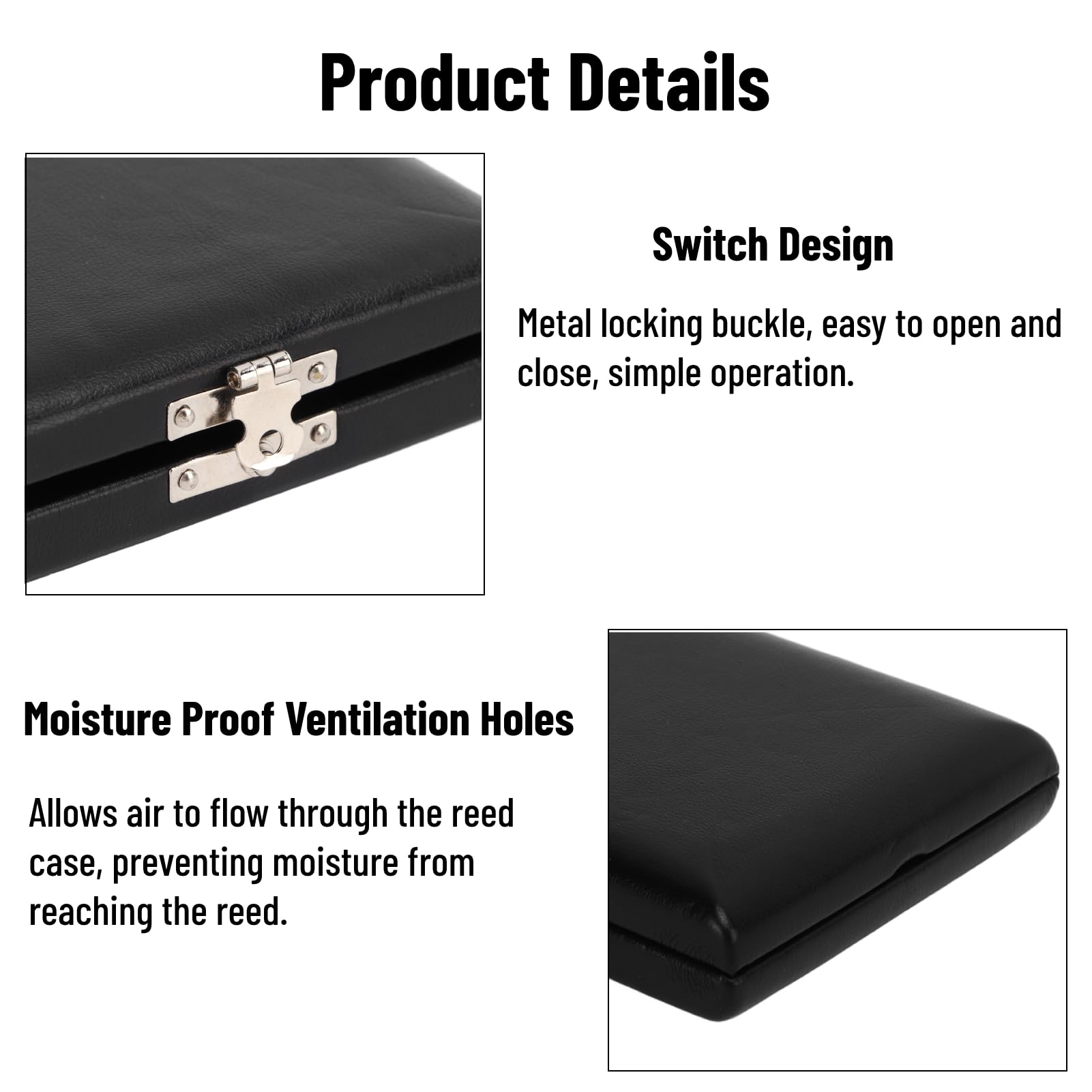Oboe Reed Case PU Leather Reed Case Holder Storage Box per 6 Ance Accessori per Strumenti Musicali Oboe