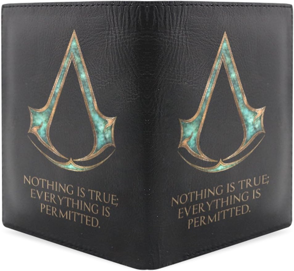 ADE Custom Assassins Creed Skyrim Lexicon Mashup Men's Leather Wallet Purse