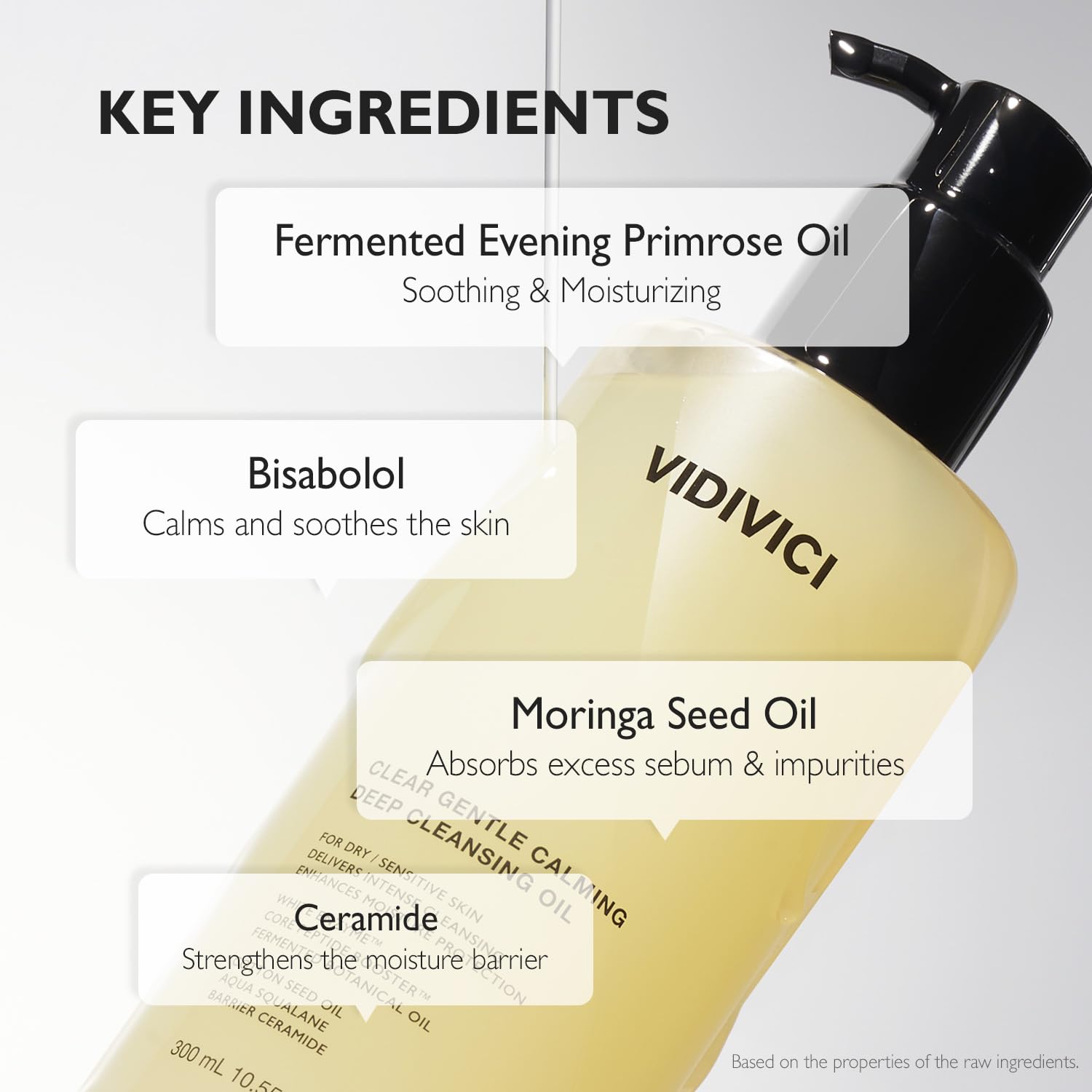 VIDIVICI Clear Gentle Calming Deep Cleansing Oil 10.14 fl.oz | Smooth & Gentle Makeup Remover for Sensitive Skin, Protect Skin Barrier with Ceramide, Korean skin care - Image 5