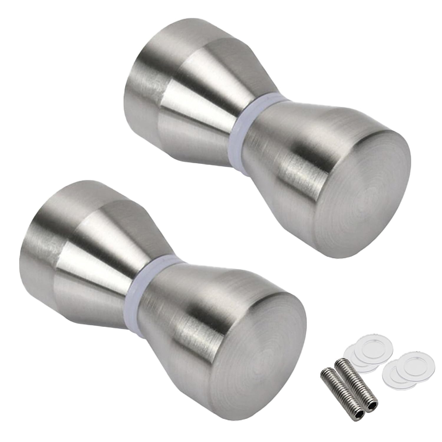 Maniglia per Porta Doccia in Vetro Pomelli Box Doccia 2 Coppie Maniglia Porta Scorrevole Doccia Spazzolato Pomelli Doccia Acciaio Inox 304 Pomolo Porta Vetro 6-18mm per Cucina Bagno Casa Ufficio Hotel