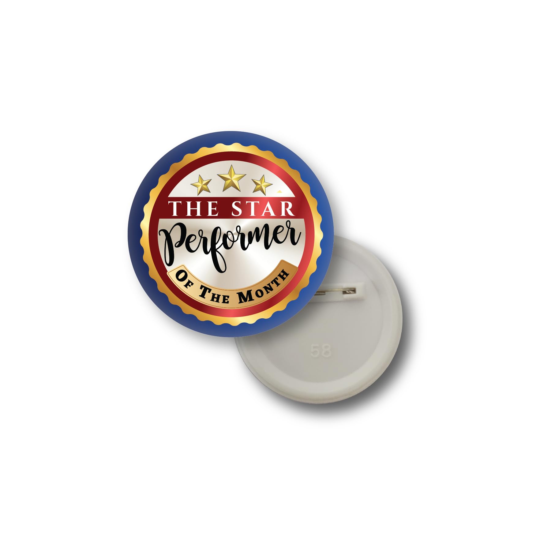 D2C Star Performer Recognition Badges – 58MM Award Pins (Month/Week/Year) | Office & Student Achievement | Employee, School, Academic ID Badge Set (5/10/25 pcs)-image-3