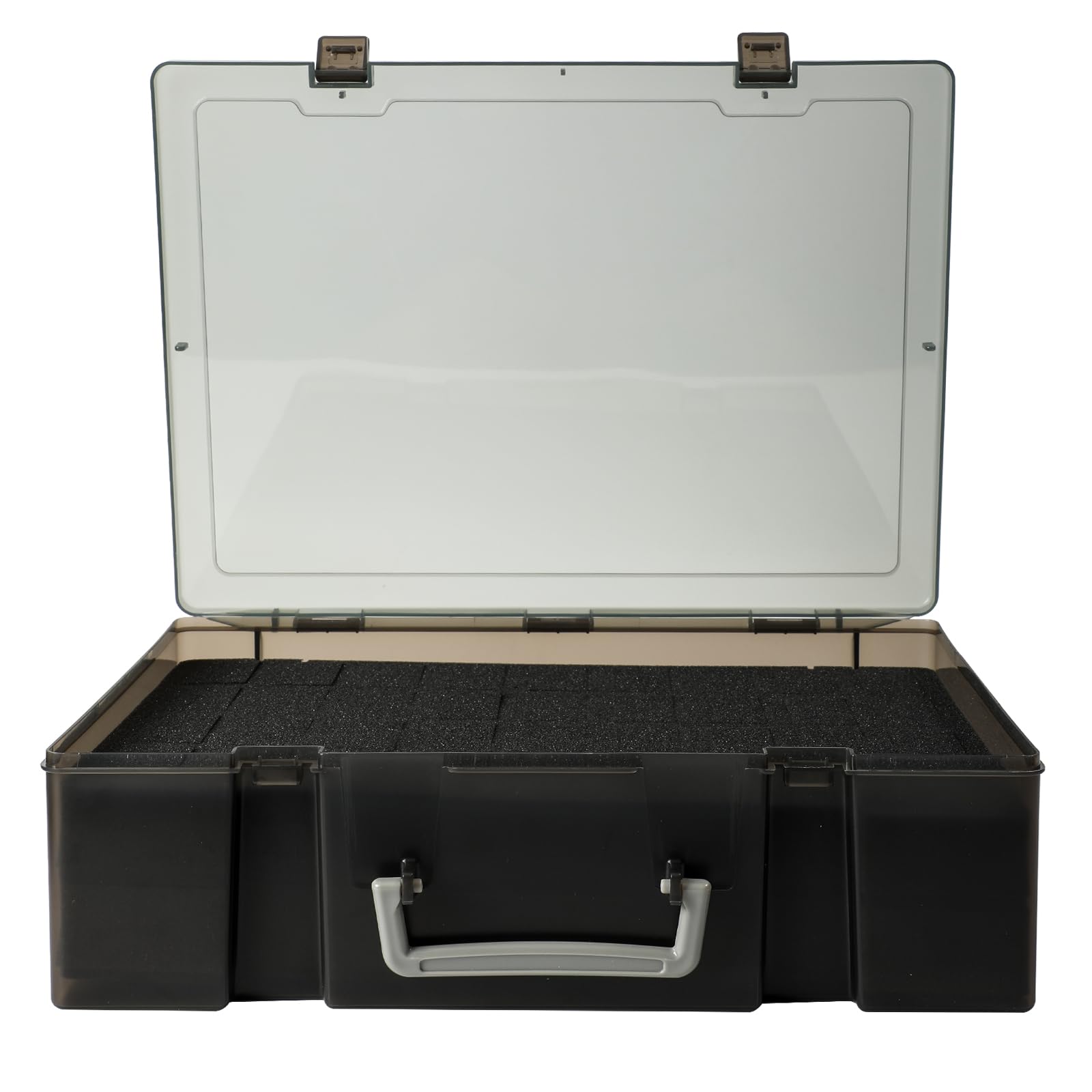 VIXATO Portable Miniature Figure Storage & Carrying Case - 2 Foam Layers fits 72 Infantry Minis & Pick & Pluck for Large Figures Black Small