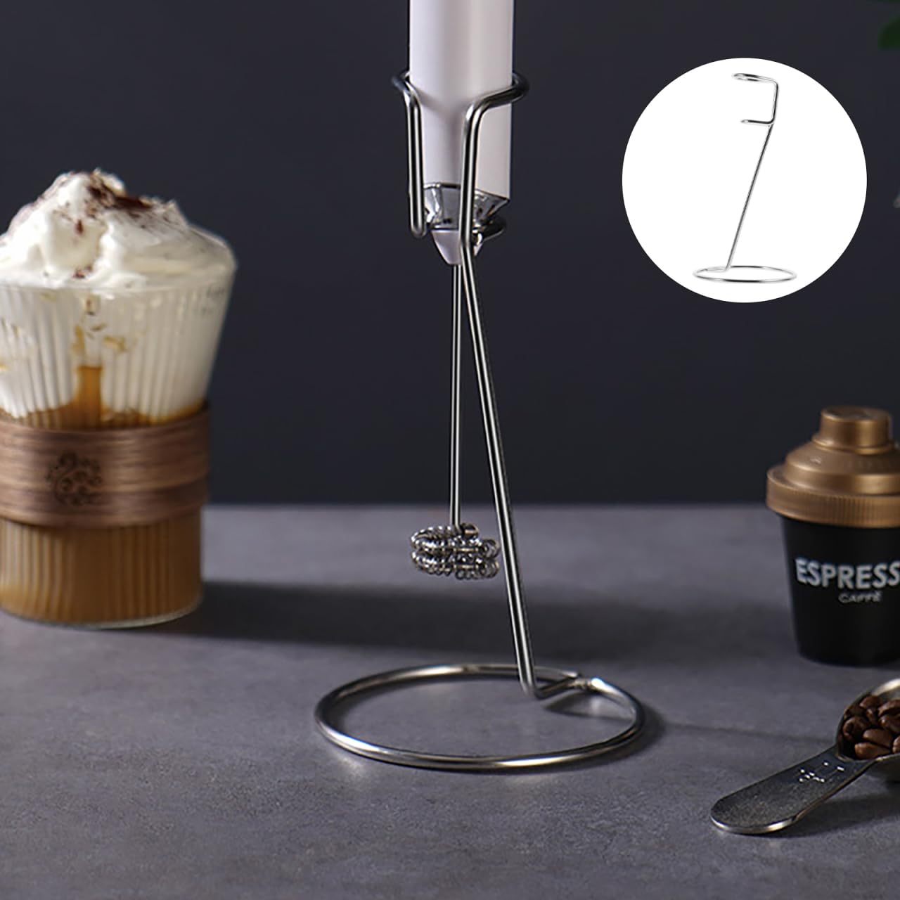 Edelstahl Milchschlägerhalter Ständer Für Elektrischen Milchaufschäumer Handgerät Küchenzubehör Stabil Platzsparend Für Haushalt Und Gastronomie