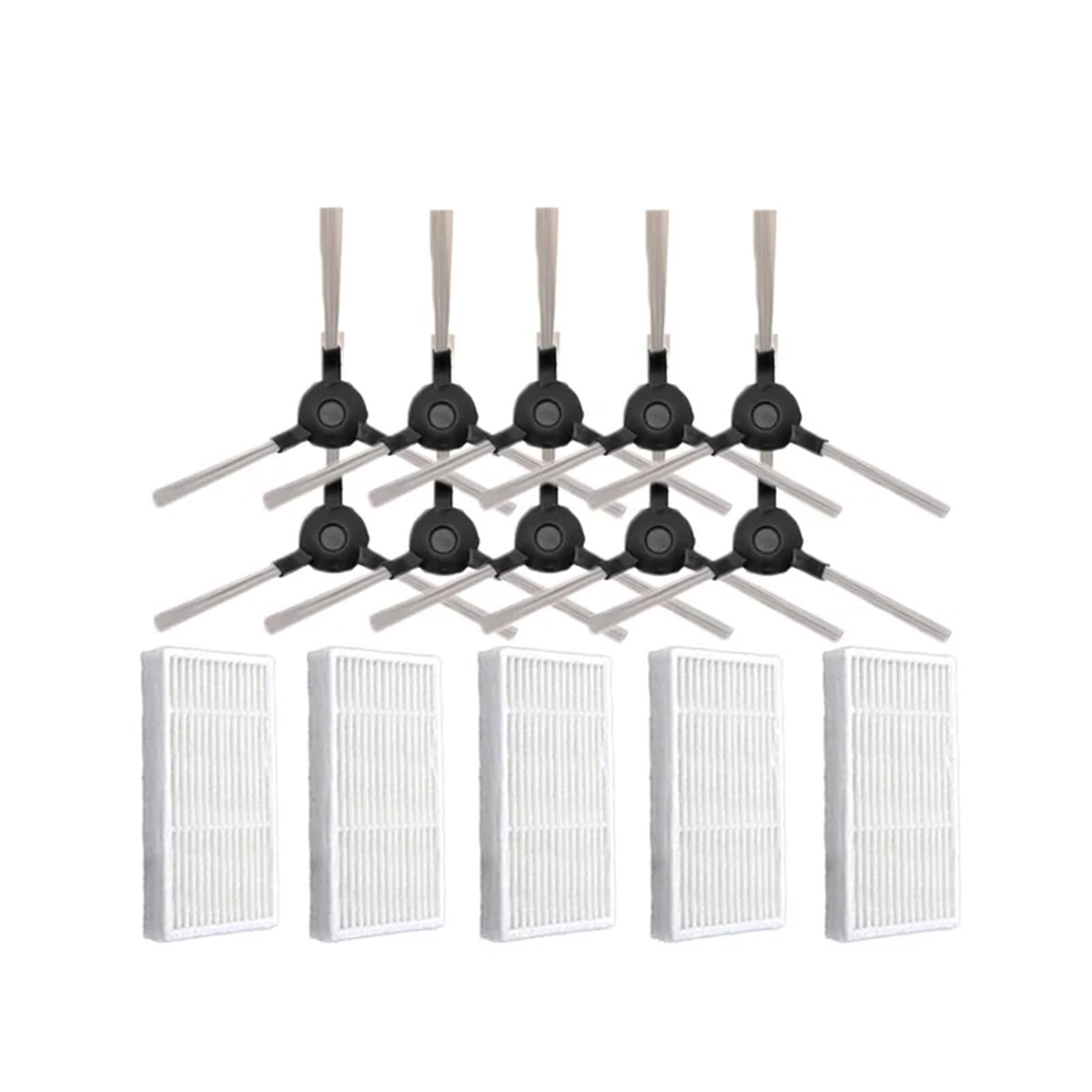 Pet Pro for Saugroboter Robot Vacuum Cleaner Parts Accessory HEPA Filter Side Brush Central Brush for vileda VR201(Light Grey)