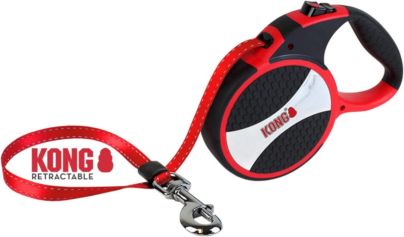 KONG Explore Retractable Dog Leash, Large, Red, 7,5m Tape