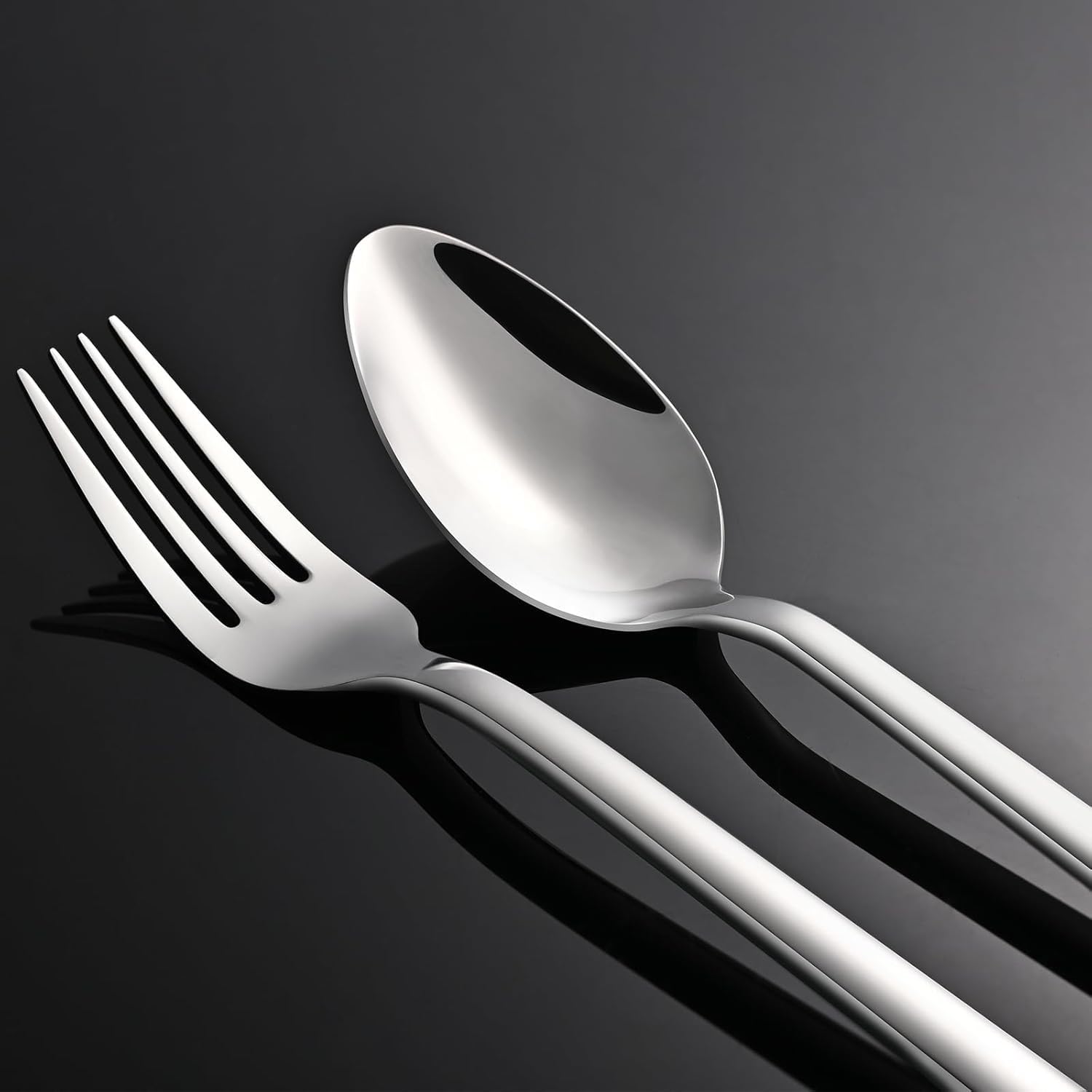 HIKAA Besteck Set 6 Personen, 30 Teiliges Bestecksets, 18/10 Edelstahl Essbesteck Spiegelpoliert, Cutlery Set Spülmaschinenfest für Zuhause, Restaurant, Hochzeit, Party, (Silber）