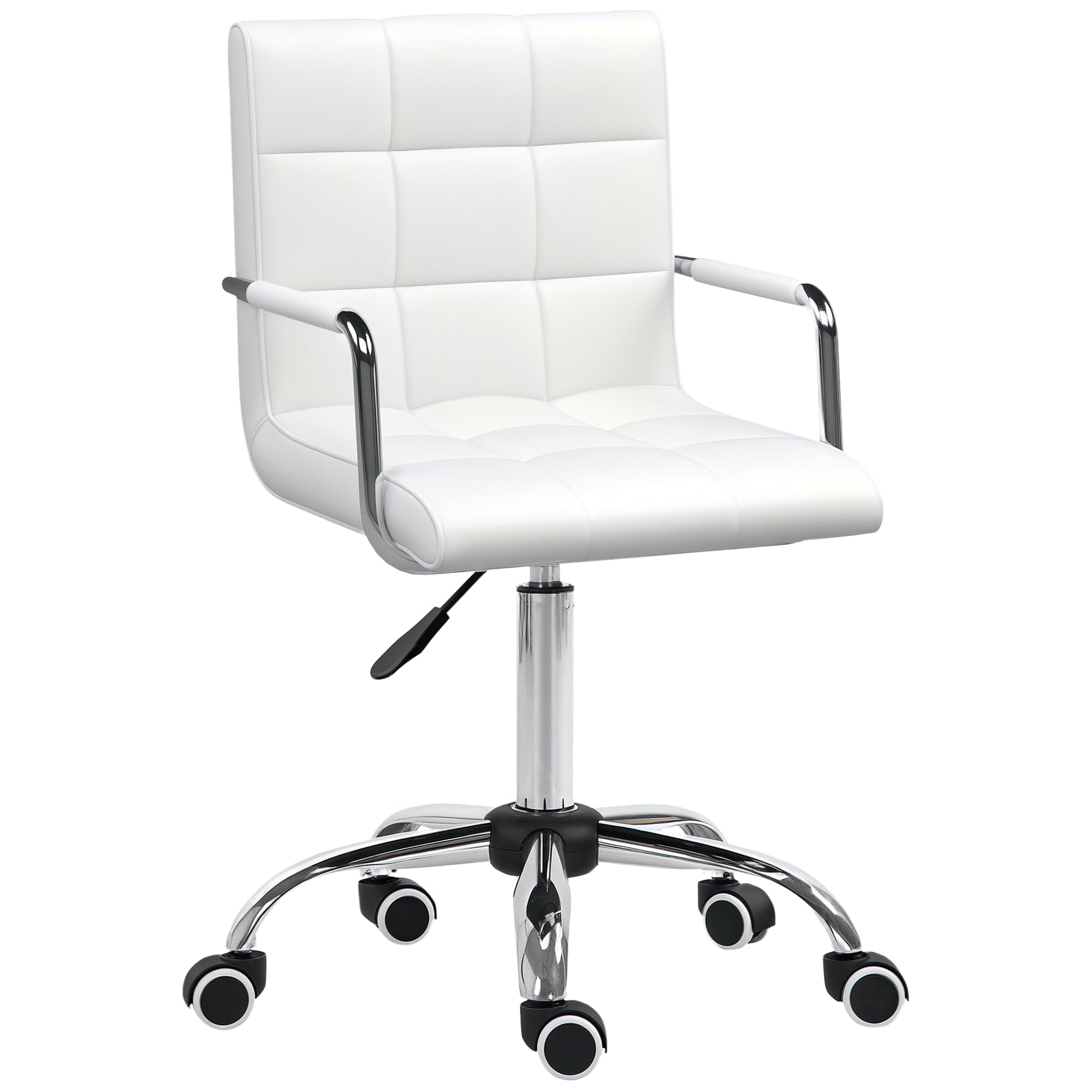 Vinsetto Makeup Vanity Chair PU Leather Adjustable Height Armrest White — image 1