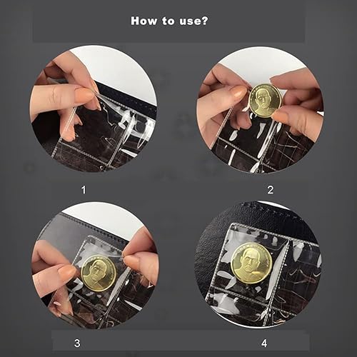 Miniatura 8 de AITIME - Soporte para monedas de 12 bolsillos para coleccionistas, páginas estándar de 9 agujeros para carpetas de almacenamiento, 10 hojas de