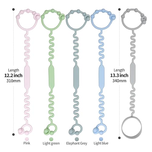 Miniatura 2 de Correas de juguete para bebé, clip para chupete con bayoneta autoajustable, material de silicona pura sin BPA se puede utilizar para mordedores,
