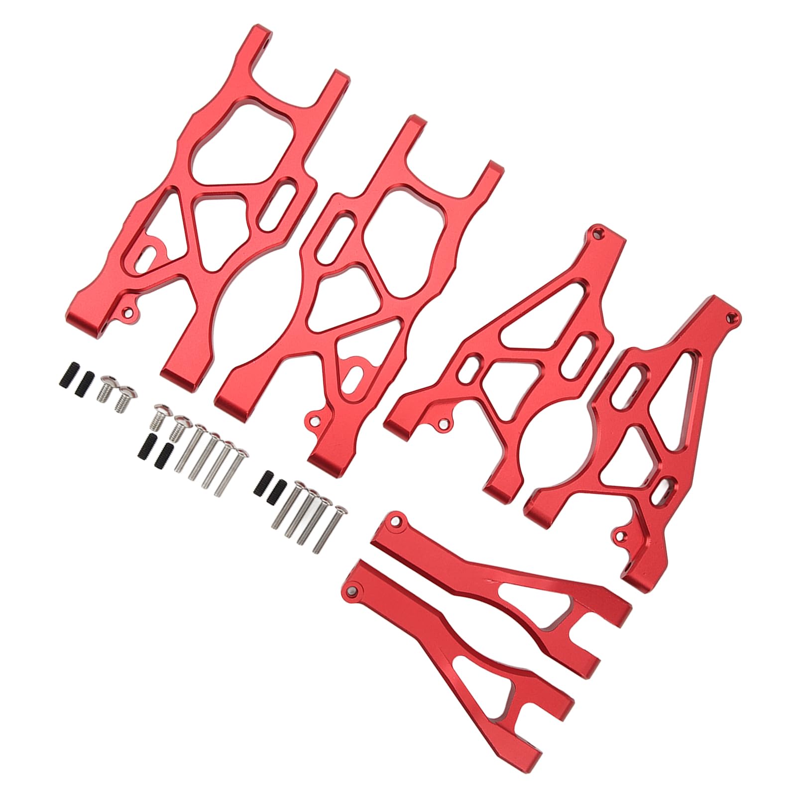 Generic Aluminiowy Zestaw Wahaczy Przednich Tylnych RC Zwiększona trwałość dla Pojazdu MOJAVE 6S 1/7 RC Lekki i łatwy w Montażu (czerwony)