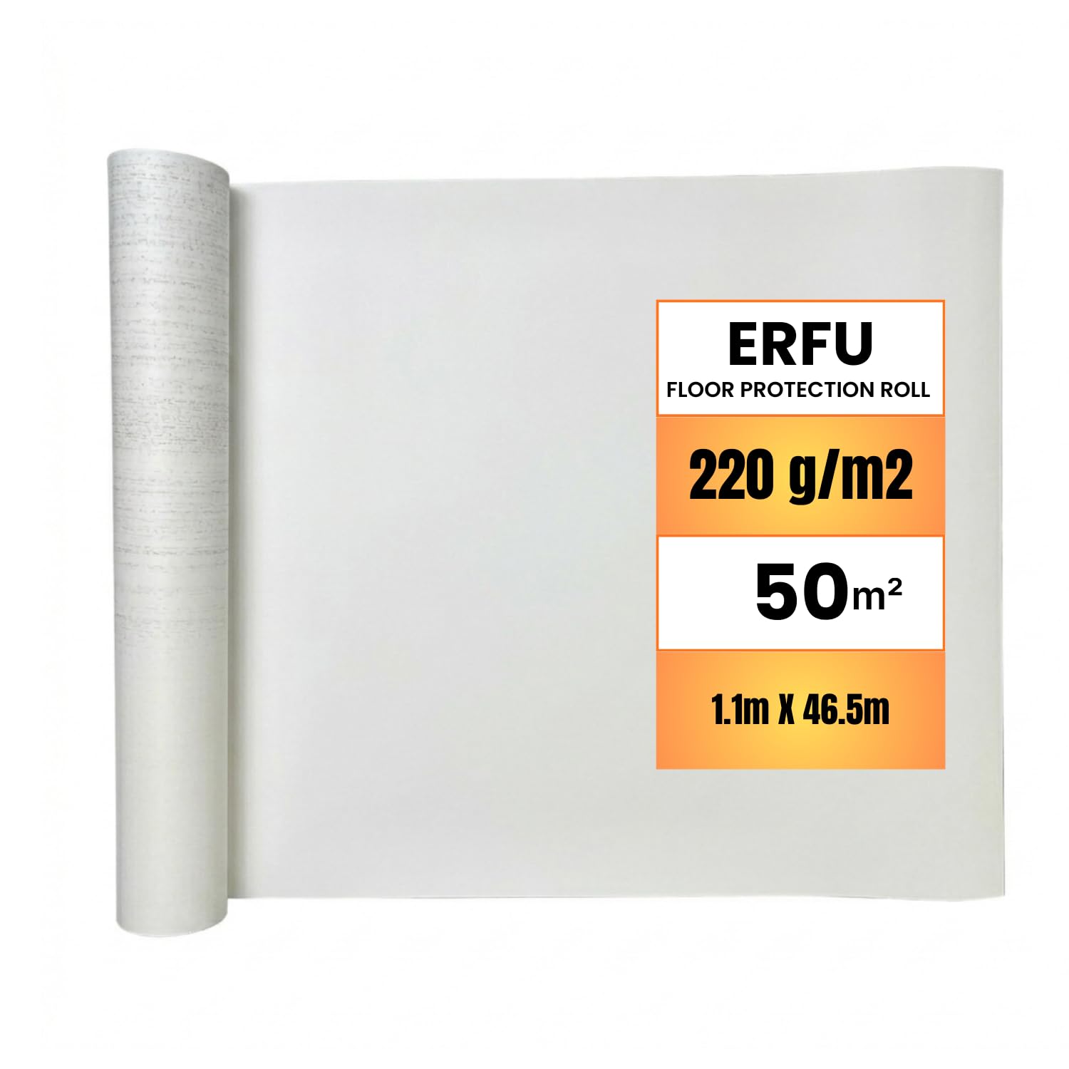 Protection bâche sol chantier 50 m² – Rouleau film protection peinture – Bâche protection sol imperméable double face – Couverture sol rénovation ultra résistante 220 g/m²