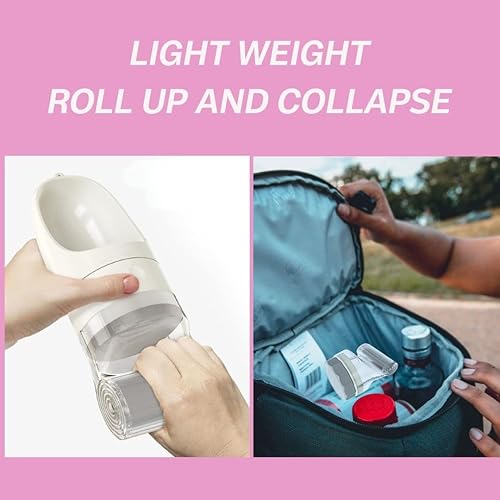 Miniatura 4 de Botella de agua portátil para perro, a prueba de fugas, dispensador plegable para senderismo al aire libre, equipo esencial para cachorros,