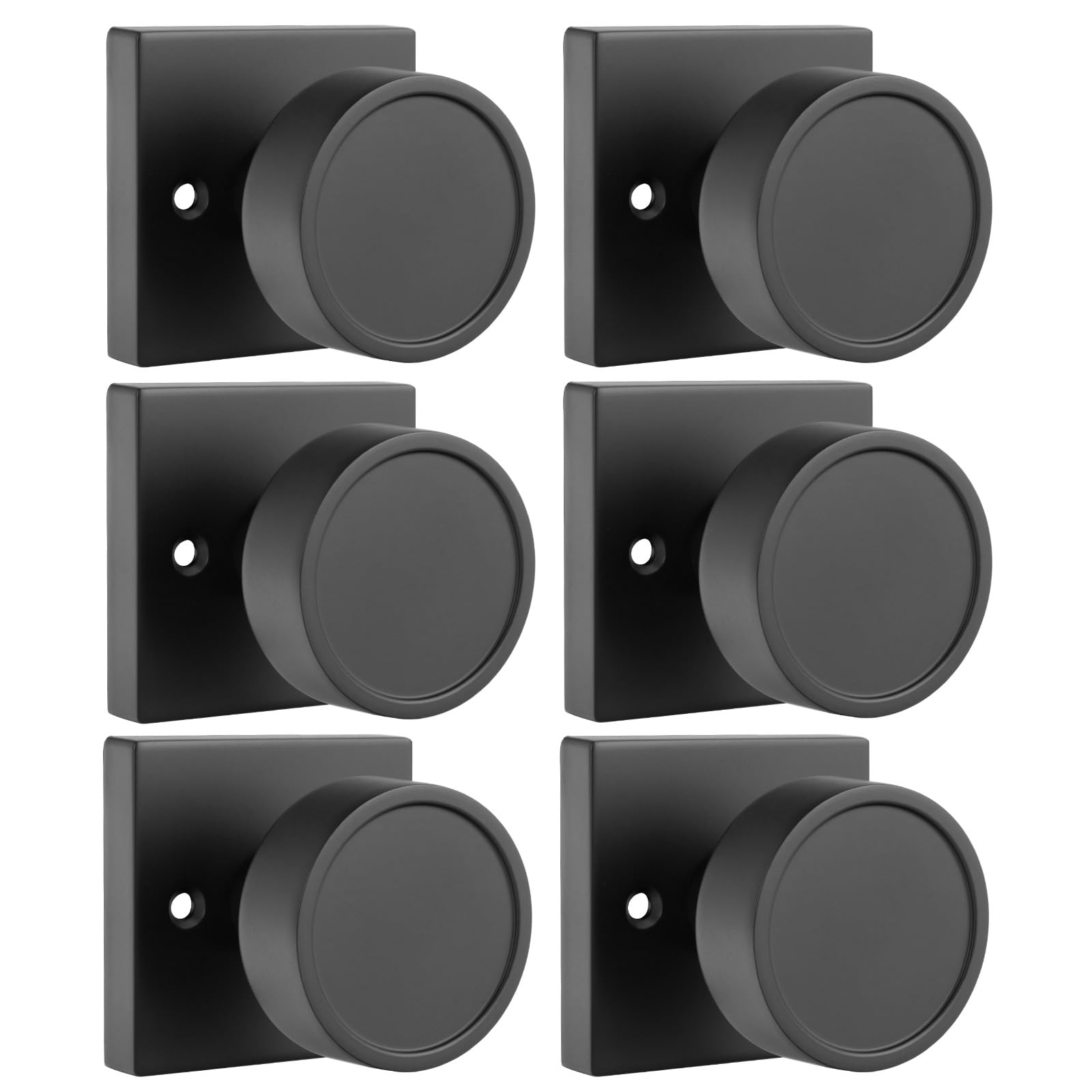 Haidms Black Dummy Door Knobs, No-Turning Dummy Knob for Closet, 6 Pieces