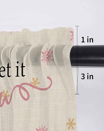 Miniatura 4 de Juego de 2 paneles de cortinas traslúcidas para ventana de árbol de Navidad, cortinas de 54 pulgadas de largo para cocina, dormitorio, sala de