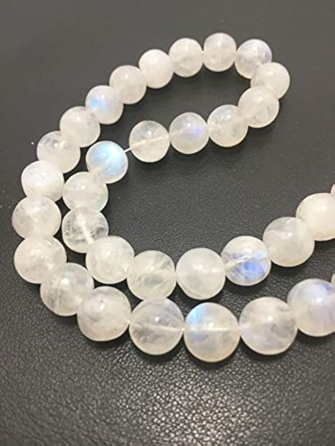 Pierre de lune arc-en-ciel perles rondes 13 pouces pour création bijoux DIY