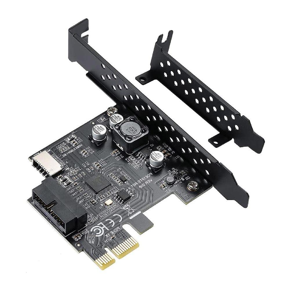 QMQJIA PCI-Express 3.0 X1 USB3.2 20Pin Riser Adapter for Desktop PC USB 3.2 Gen1 Type-E?A-Key? to Expansion Card D720201 Chip PCI-E 1X to USB 3.2 GEN1 5Gbps Type-E Expansion Card