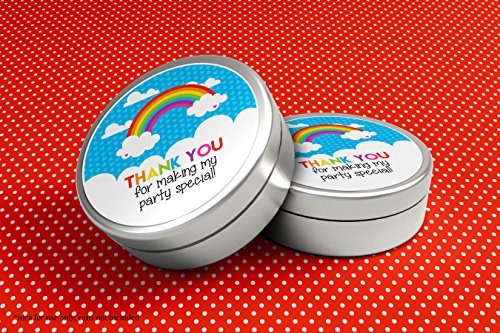 Rainbow Birthday Party Thank You Sticker Labels, 40 2" Party Circle Stickers By Amandacreation, Great For Party Favors, Envelope Seals & Goodie Bags #TOP2