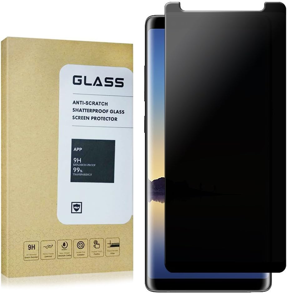 for Galaxy Note 8 Privacy Anti-Spy Tempered Glass Screen Protector,Rapidest[Anti-Scratch][Anti-Fingerprint] Tempered Glass Screen Protector for Samsung Galaxy Note8(Black)
