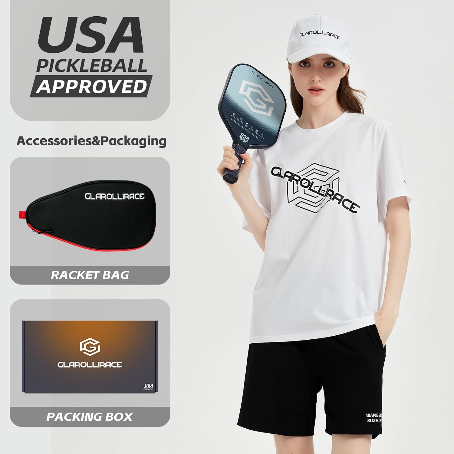 Power Pickleball Paddles, T700 Textured Carbon Fiber Pickleball Paddle Set, USAPA Approved Pickleball Racket with Larger Sweet Spot, Spin Surface, Pro Power & Control for Intermediate