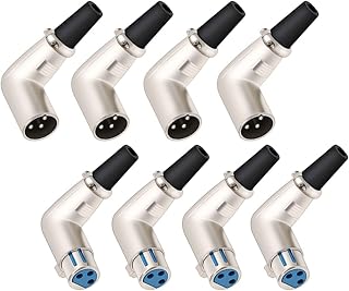 GRUNI 3 Pin X L R Right Angle Connector XLR Female Jack Socket Microphone MIC Cable Soldering 90 Degree Wire Connector 10Pcs (Color : 10xM 3P)